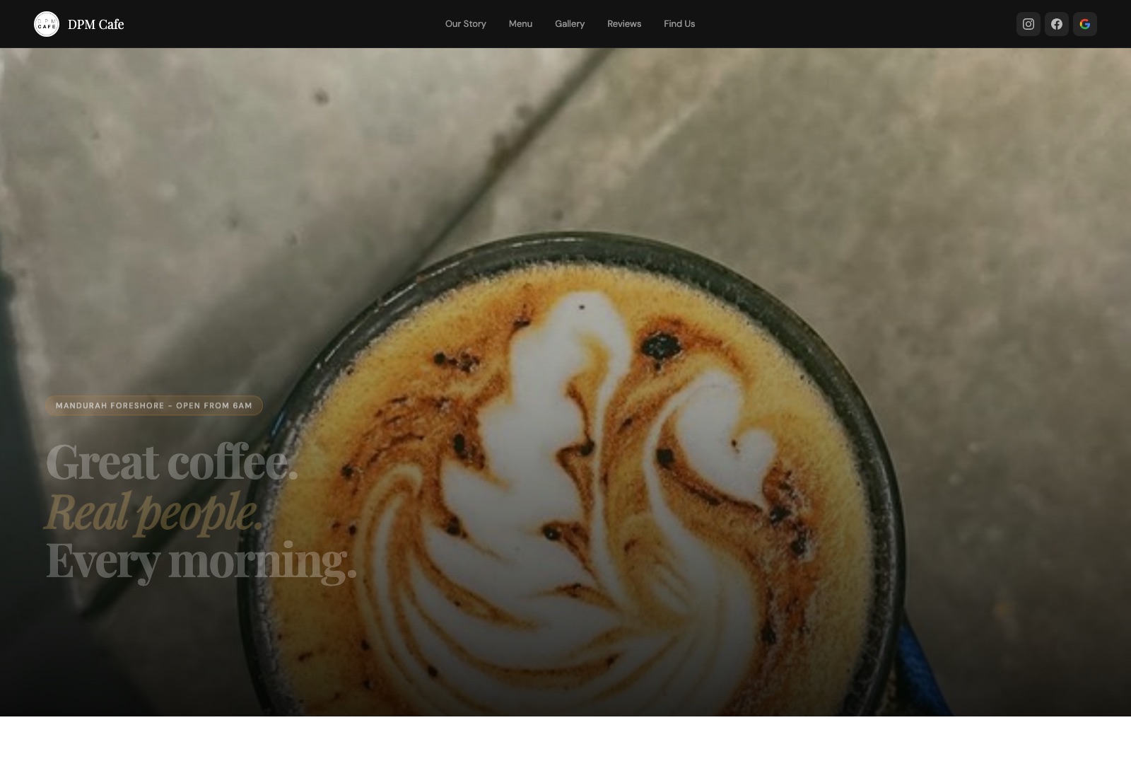 dpm-cafe website preview
